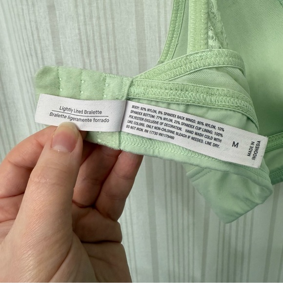 EUC 🔥 Auden Lightly Lined Bralette lacy light mint green size Medium - Picture 7 of 9